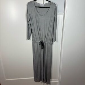 Liz Alig Bamboo Jersey Knit Striped maxi Dress size medium‎ effortless chic